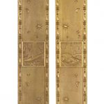 A PAIR OF AMERICAN ART DECO GILT-BRONZE ARCHITECTURAL PANELS, CIRCA 1920