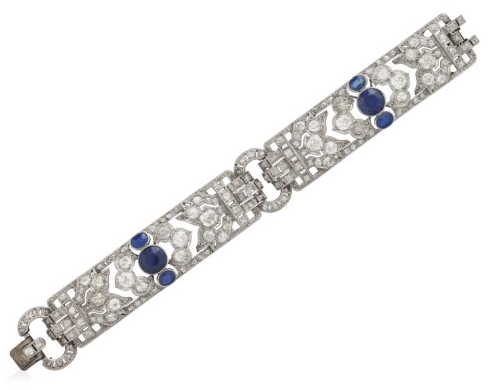 Art Deco Diamond and Sapphire Bracelet