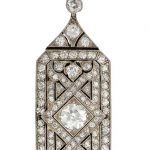 TIFFANY & CO. ART DECO DIAMOND PENDANT WATCH
