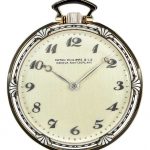 PATEK PHILIPPE, PLATINUM OPENFACE POCKET WATCH WITH BREGUET NUMERALS