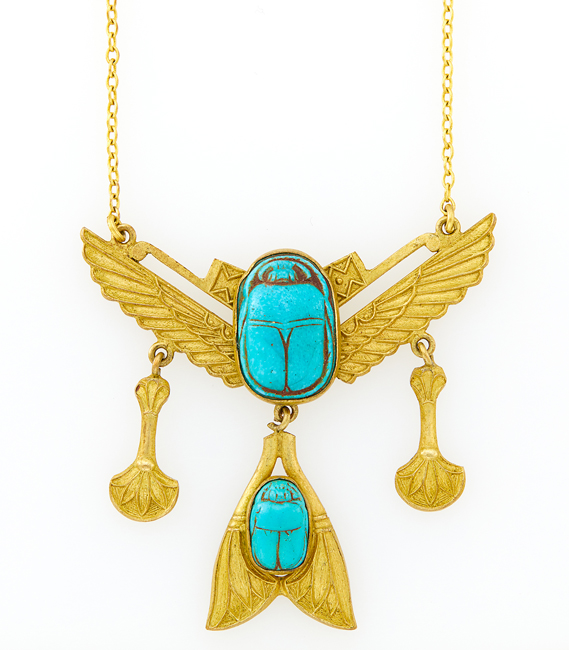 Egyptian Revival Scarab Necklace